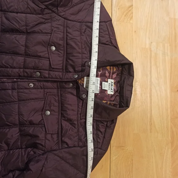 Ariat Women's REAL Puffer Trucker Jacket, Mulberry Wine Size Medium